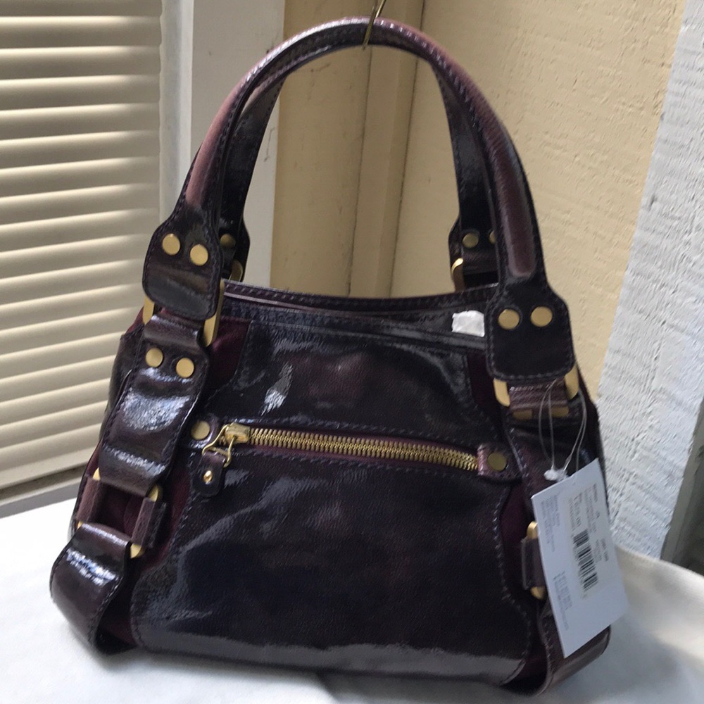 💯 Authentic Jimmy Choo Maddy Patent Leather Bag - Picture 4 of 12